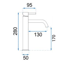 Náhled obrázku:  Rea Lungo Vysoká umyvadlová baterie broušená měď