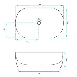 Náhled obrázku:  Rea Umyvadlo na desku 38x26 cm AMELIA MINI STONE MATT