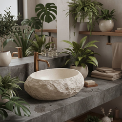 Náhled obrázku: REA Umyvadlo na desku 50x38 cm Mika Warm Beige REA Umyvadlo na desku 50x38 cm Mika Warm Beige