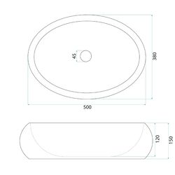 Náhled obrázku:  REA Umyvadlo na desku 50x38 cm Mika Warm Beige