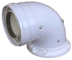 Regulus Koleno 90° 60/100 PP s přírubou, s odběry, otočné 7216