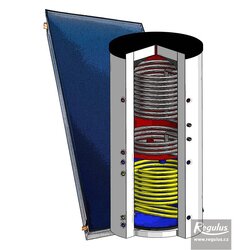 Náhled obrázku: Regulus Solární sestava s přitápěním, pro dohřev teplé vody kotlem SOL PK 400 HSK 