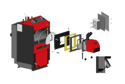 Sada pro zabudování hořáku na pelety Atmos A25 do vrchních dvířek