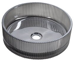 Náhled obrázku: Sapho ANHELO umyvadlo na desku Ø 39,5 cm gravírované sklo černé 