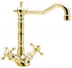 Sapho Antea Dřezová baterie stojánková kohoutková s výpustí zlato