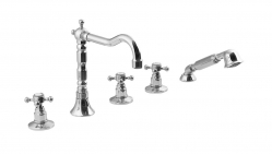 Sapho Antea Pětiprvková retro baterie na okraj vany s retro hubicí chrom