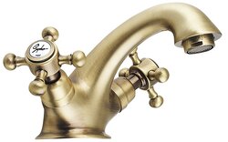 Sapho Antea Stojánková umyvadlová retro baterie s výpustí bronz