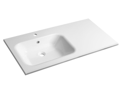 Sapho ARECA umyvadlo 101x51,5cm litý mramor, levé, bílá