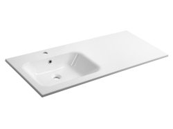 Sapho ARECA umyvadlo 121x51,5cm litý mramor, levé, bílá