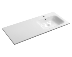 Sapho ARECA umyvadlo 121x51,5cm litý mramor, pravé, bílá