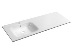 Sapho ARECA umyvadlo 141x51,5cm litý mramor, levé, bílá