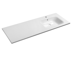 Sapho ARECA umyvadlo 141x51,5cm litý mramor, pravé, bílá