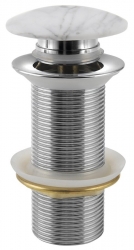 Sapho BLOK umyvadlová výpust 5/4“, click-clack, zátka bílá carrara, mat - 2401-941