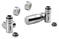 Sapho CORNER COMBI připojovací sada ventilů termostatická triaxiální, PRAVÉ provedení,Chrom