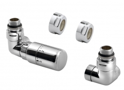 Sapho CORNER připojovací sada ventilů termostatická triaxiální, LEVÉ provedení,Chrom