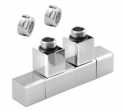 Sapho CUBE TWIN připojovací sada ventilů pro středové připojení, rozteč 50 mm, chrom