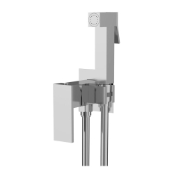 Sapho CUBEMIX Podomítková bidetová baterie se Stop sprškou, hranatá, chrom