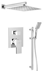 Sapho CUBEMIX podomítkový sprchový set s pákovou baterií, 2 výstupy, posuvný držák sprchy, chrom - CM042-02