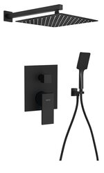 Sapho CUBEMIX podomítkový sprchový set s pákovou baterií, 2 výstupy, vyústění, černá mat - CM042B-01