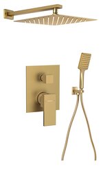 Náhled obrázku: Sapho CUBEMIX podomítkový sprchový set s pákovou baterií, 2 výstupy, vyústění, zlato mat - CM042GB-01 