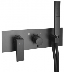 Sapho Dimy Podomítková baterie s ruční sprchou 2 výstupy černá mat