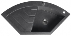 Sapho Dřez granitový vestavný rohový s odkapávací plochou 114x57,5 cm, černá - GR1934