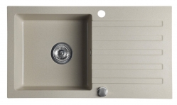 Sapho Dřez granitový vestavný s odkapávací plochou, 78x44 cm, béžová - GR7202