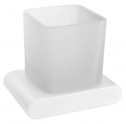 Sapho FLORI držák kartáčků, bílá mat/sklo satin