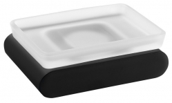 Sapho FLORI mýdlenka, černá mat/sklo satin