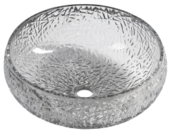 Sapho GAVIOTA Skleněné gravírované umyvadlo na desku průměr 42 cm černá