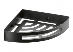 Sapho Gedy SMART rohová police do sprchy, 213x45x213mm, černá matná