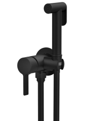 Sapho ICONIC Podomítková bidetová baterie se Stop sprškou, oválná, černá mat