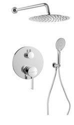 Náhled obrázku: Sapho ICONIC podomítkový sprchový set s pákovou baterií, 2 výstupy, vyústění, chrom - AF042-01 