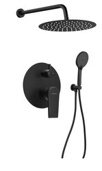Náhled obrázku: Sapho KAI podomítkový sprchový set s pákovou baterií, otočný přepínač, 2 výstupy, černá mat - KA43/15-03 
