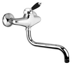 Sapho Kirké Black Nástěnná baterie 150mm černá páčka chrom