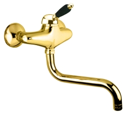 Sapho Kirké Black Nástěnná baterie 150mm černá páčka zlato