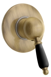 Sapho Kirké Black Podomítková baterie 1 výstup černá páčka bronz