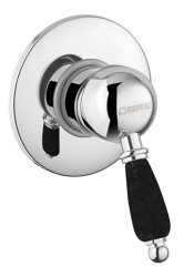 Sapho Kirké Black Podomítková baterie 1 výstup černá páčka chrom