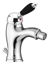 Sapho Kirké Black Stojánková bidetová baterie s výpustí černá páčka chrom