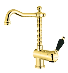 Sapho Kirké Black Stojánková dřezová baterie černá páčka zlato