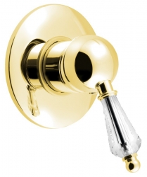 Sapho Kirké Crystal Podomítková sprchová baterie 1 výstup páčka krystal zlato