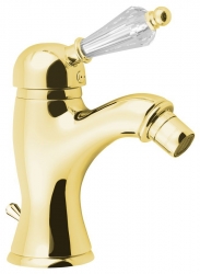 Sapho Kirké Crystal Stojánková bidetová baterie s výpustí páčka krystal zlato