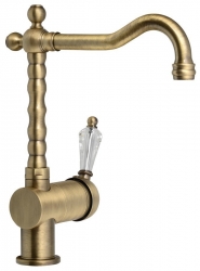 Sapho Kirké Crystal Stojánková dřezová baterie páčka krystal bronz