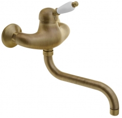 Sapho Kirké Nástěnná baterie 150mm bílá páčka bronz KI15BB