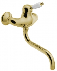 Sapho Kirké White Nástěnná baterie 150mm bílá páčka zlato