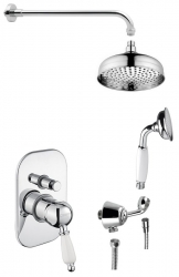 Sapho Kirké White Podomítkový sprchový set s pákovou baterií 2 výstupy bílá páčka chrom