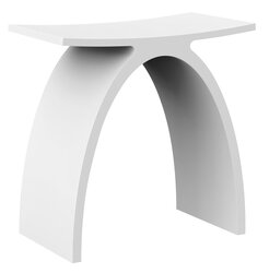 Sapho KORAL koupelnová stolička 43x43x23,5cm, solid surface, bílá mat - WF434