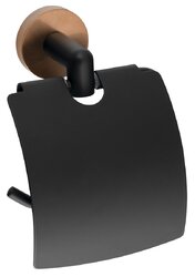 Sapho LARISSA Držák toaletního papíru s krytem, černá/měď mat