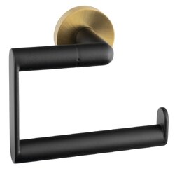 Sapho LARISSA Držák toaletního papíru zahnutý, černá/zlato mat