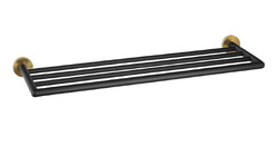 Sapho LARISSA Koupelnová polička na ručníky 600mm, černá/zlato mat